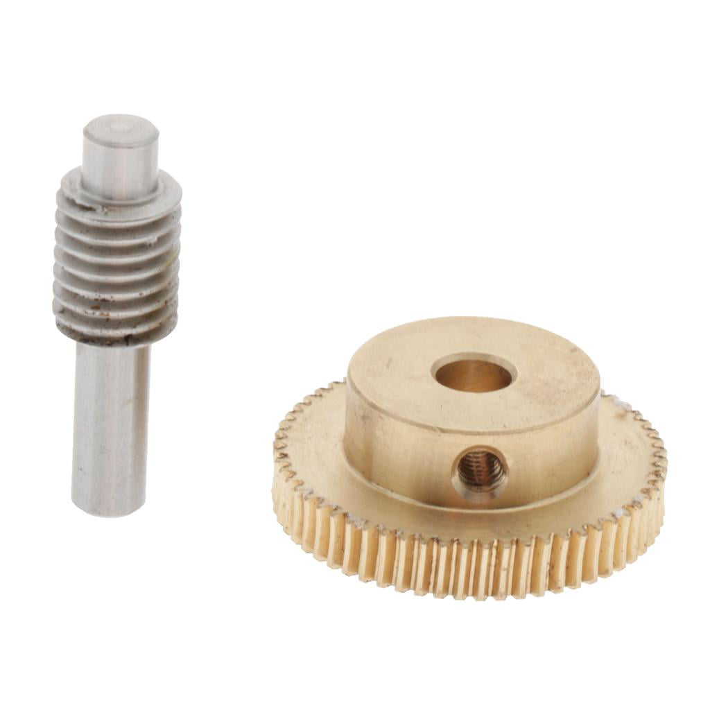 For Drive Gearbox Replacement Parts Teeth Brass Worm Gear and Steel Shaft set 