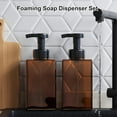 thumbnail image 6 of Happon 2 Pack 15oz/450ml Brown Plastic Foaming Soap Dispenser, Refillable Plastic Pump Bottles,Foaming Soap Dispenser for Bathroom, Kitchen, Hospital, Clinic, 6 of 6