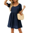 thumbnail image 5 of Summer Dresses for Women Casual Short Sleeve Crew Neck Midi Flowy Boho Dress Beach Sundress, 5 of 6
