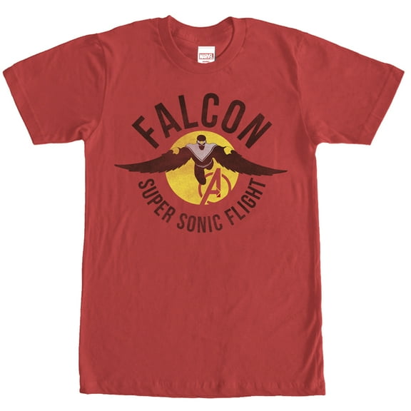 Men's Marvel Falcon Super Sonic Flight  Graphic Tee Red Small