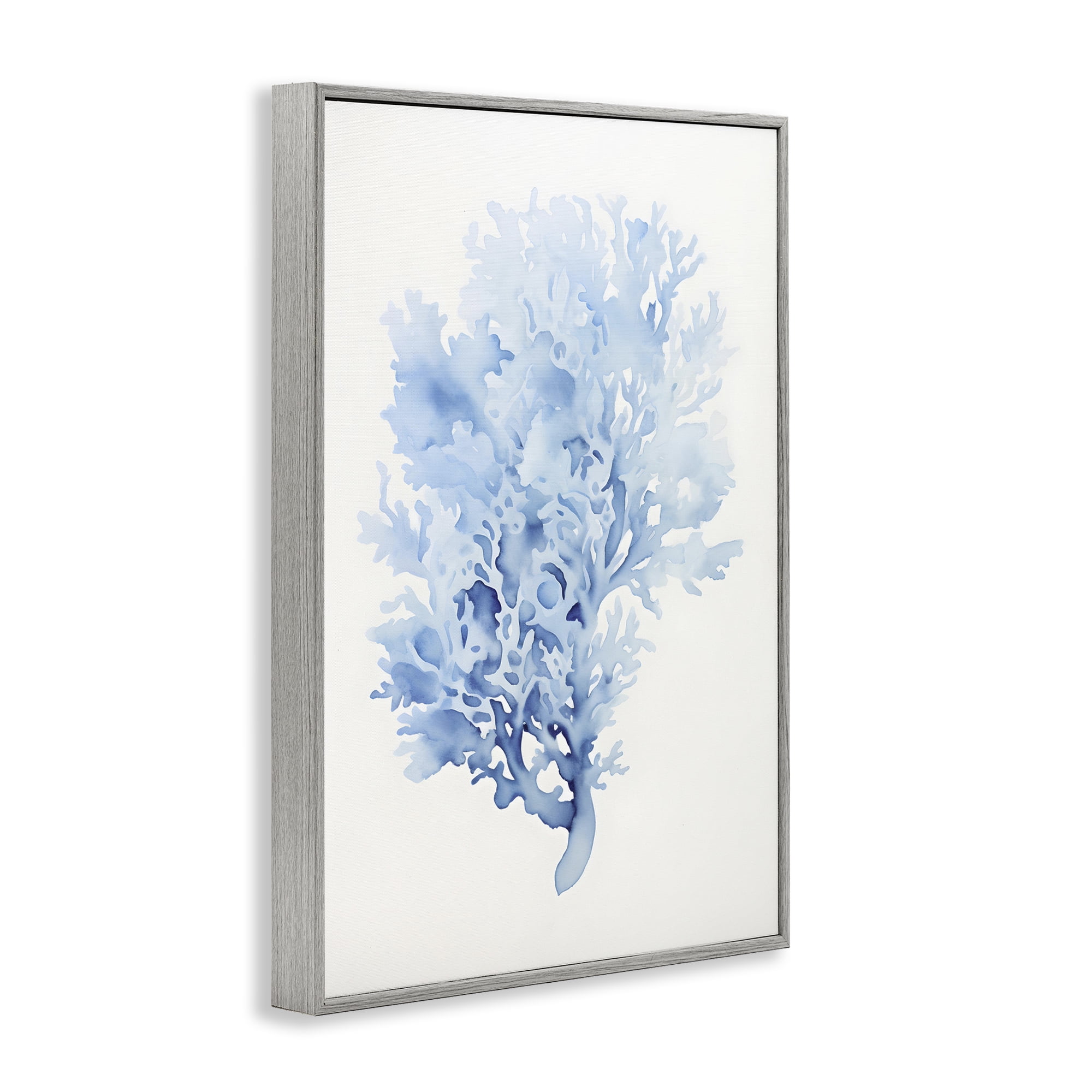 Stupell Industries Indigo Coral Impression Animals & Insects Painting Gray Framed Art Print Wall Art, 16 x 24