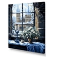 thumbnail image 2 of Designart "Winter Landscape Window with Christmas Theme" Landscapes Canvas Wall Art - Traditional Green Winter Landscape Entryway Wall Art, 2 of 6
