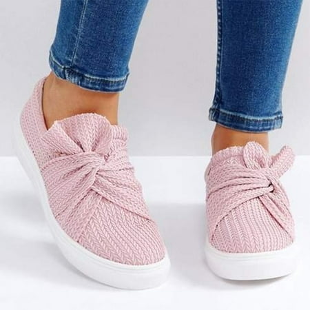

Women Ladies Solid Fashion Bowknot Casual Loafers Roman Cloth Shoes