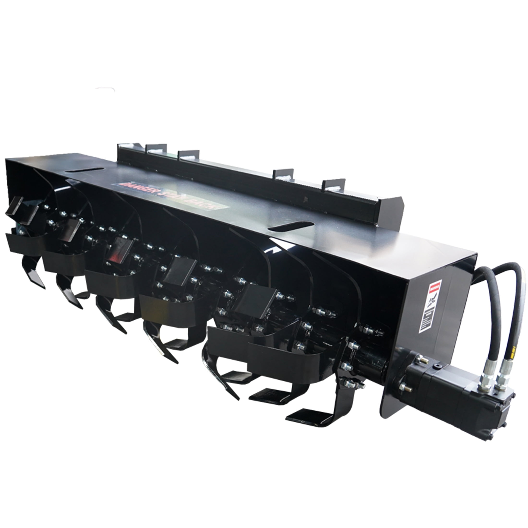 Landy 72" Skid Steer Soil Cultivator & Roto Tiller - 4" Cut Depth, Bi-Directional Rotation - Light Duty Garden Tilling Attachment