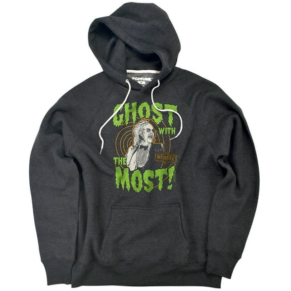 Beetlejuice Ghost Unisex Adult Slim Fit Pull-Over Heather Hoodie, Charcoal, Small