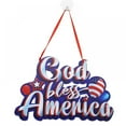 thumbnail image 3 of 4th of July Hanging Sign God Bless America Wooden Hanging Sign Star Shape Rustic Sign Decorations for Independence Day, 3 of 6
