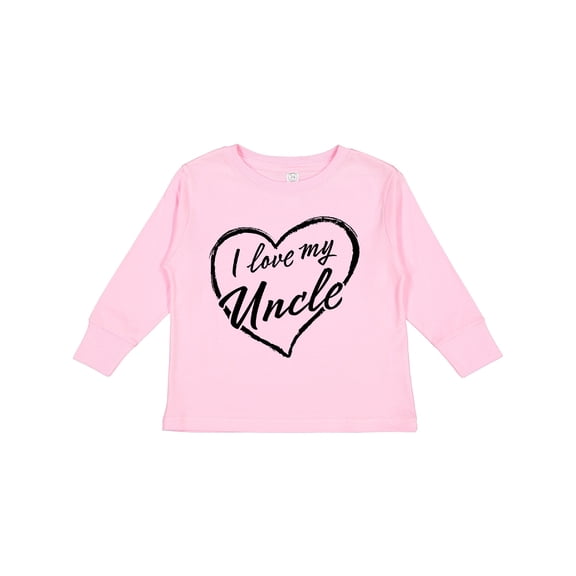 Inktastic I Love My Uncle in Black Chalk Heart Boys or Girls Long Sleeve Toddler T-Shirt
