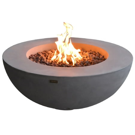 Elementi Outdoor Lunar Fire Bowl 42, Outdoor Propane Fire Pit With Glass Rocks