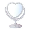 thumbnail image 1 of Heart Shape Double Sided Rotatable Cosmetic Mirror, PP Lightweight Makeup Mirror for Bathroom Bedroom Desk, 1 of 5