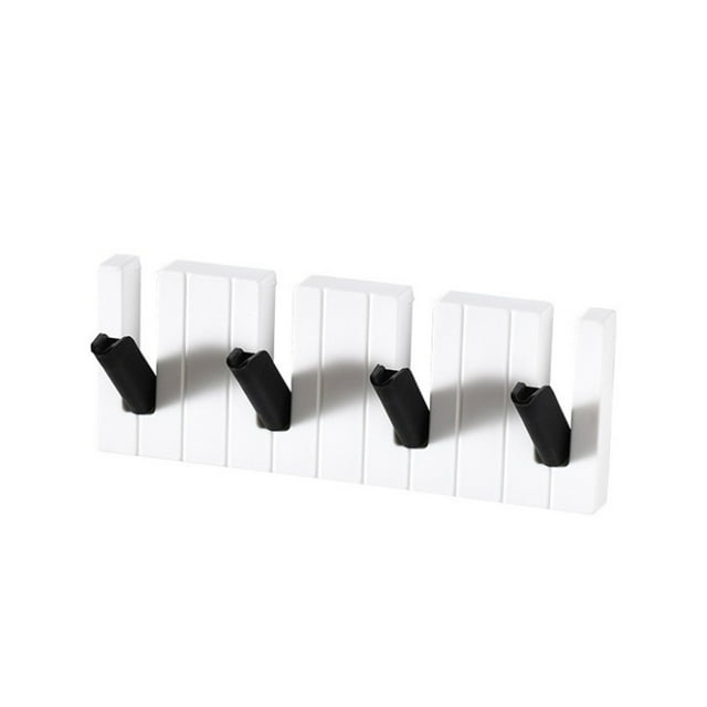 Billuyoard Colgador montado en la pared con forma de Piano de plástico para el hogar, Hotel, sala de estar, baño, decoración, bolsa, llaves, abrigo, Accesorios de baño Blanco negro Billuyoard HA064824-01B