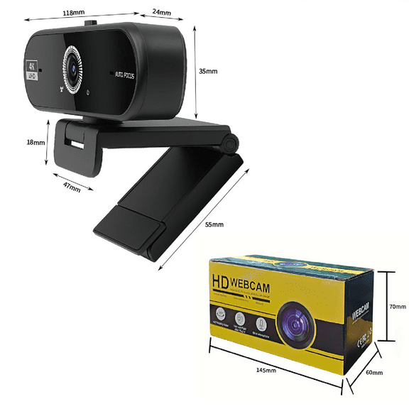 JETO 2K QHD USB Webcam with Autofocus & Privacy Cover, Built-in Mic, 360° Rotatable Clip, Plug and Play, PC/Mac/Laptop/Desktop Compatible