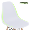 thumbnail image 5 of Magshion Modern Dining Chairs Set of 2, Shell Lounge Chairs with Wood Legs, for Kitchen Dining Living Room, White, 5 of 9