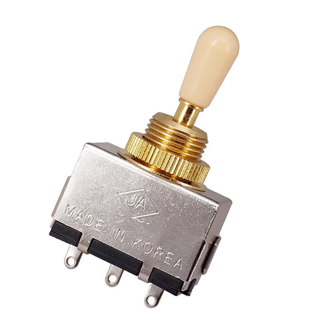 Selector de palanca de selector de 3 vías para la perilla amarilla de shamjiam Interruptor selector de recogida de 3 vías