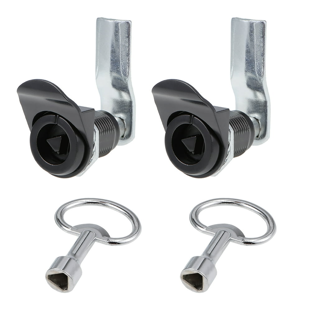 Triangle Cam Locks 22mm Cylinder Dia 49mm Long Cam Keyed Alike Black