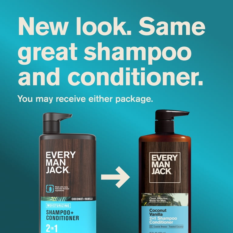 Every Man Jack Coconut + Vanilla Daily 2-in-1 Shampoo and