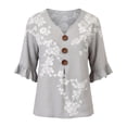 thumbnail image 4 of 3/4 Sleeve Tops for Women Casual Work Blouse, 4 of 4