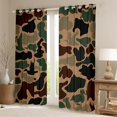 thumbnail image 2 of Manfei Olive Drab Camouflage Curtains Pack of 2 (42x84 Each), Square Geometric Curtains Blackout, Cartoon Cartoon Bedroom Curtains, Window Curtains Bedroom Decor, 2 of 6