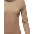 thumbnail image 4 of A2Y Women's Basic Solid Long Sleeve Crew Neck Fitted Thermal Top Shirt Tan 2XL, 4 of 5