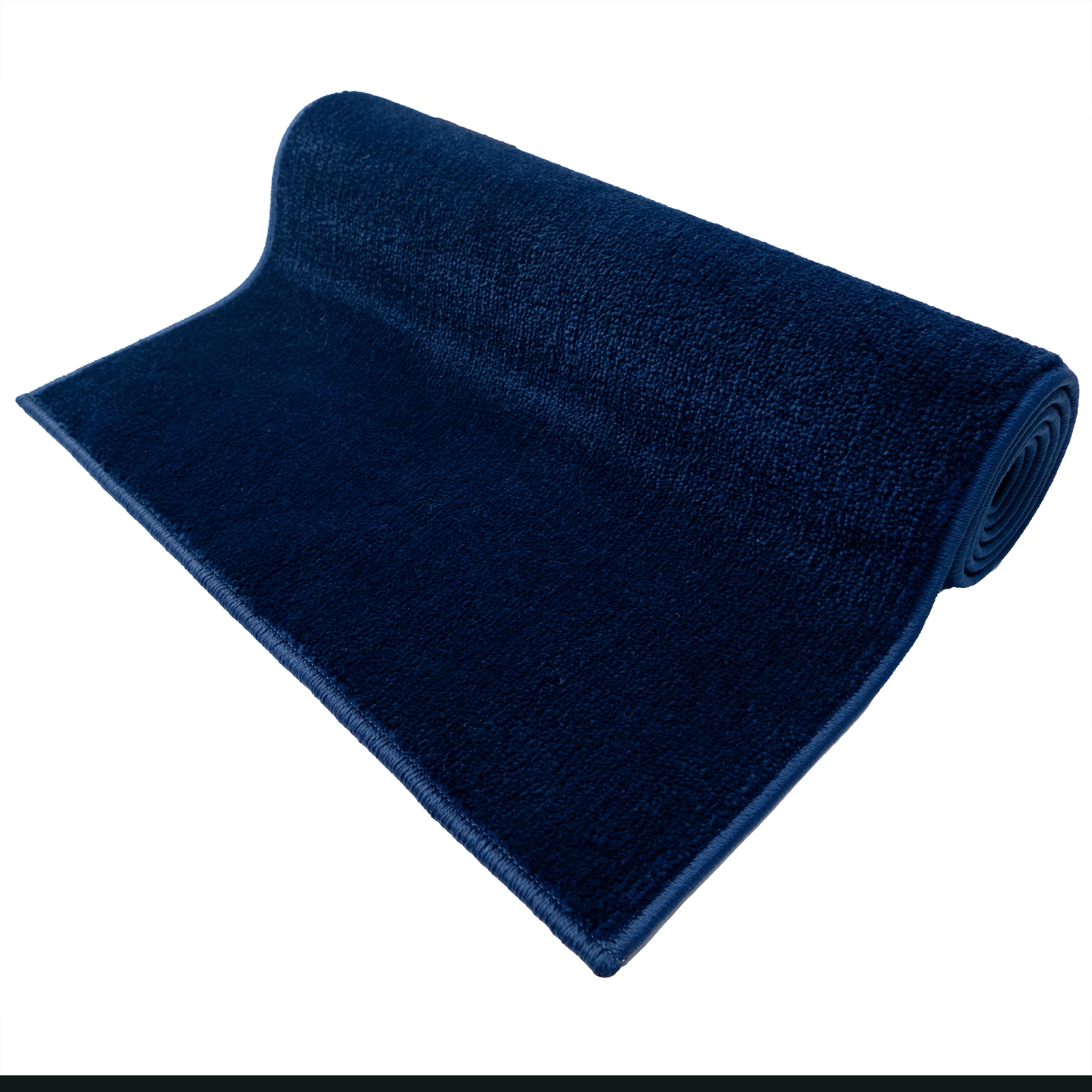 Custom Size Anti-Slip Machine Washable Soft Pile Blue Carpet Runner Rugs ( 15' x 26")