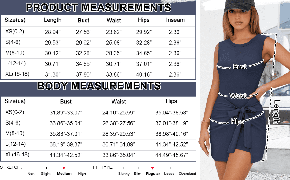 ANRABESS Womens Tennis Dress Sleeveless Mini Athletic Dress with Built in Shorts Tie Waist Romper Skort Casual Workout Vacation Dress