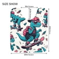 thumbnail image 3 of Toilet Rug Set Non-Slip Bathroom Rugs Soft Plush Machine Washable Contour Bath Mat Cool Dinosaurs Skating 24x20/24x16, 3 of 9