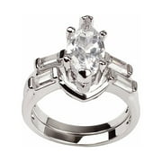 Nicole Wedding Ring Set for Women Marquise Baguette Cz Engagement Ring and Band by Ginger Lyne