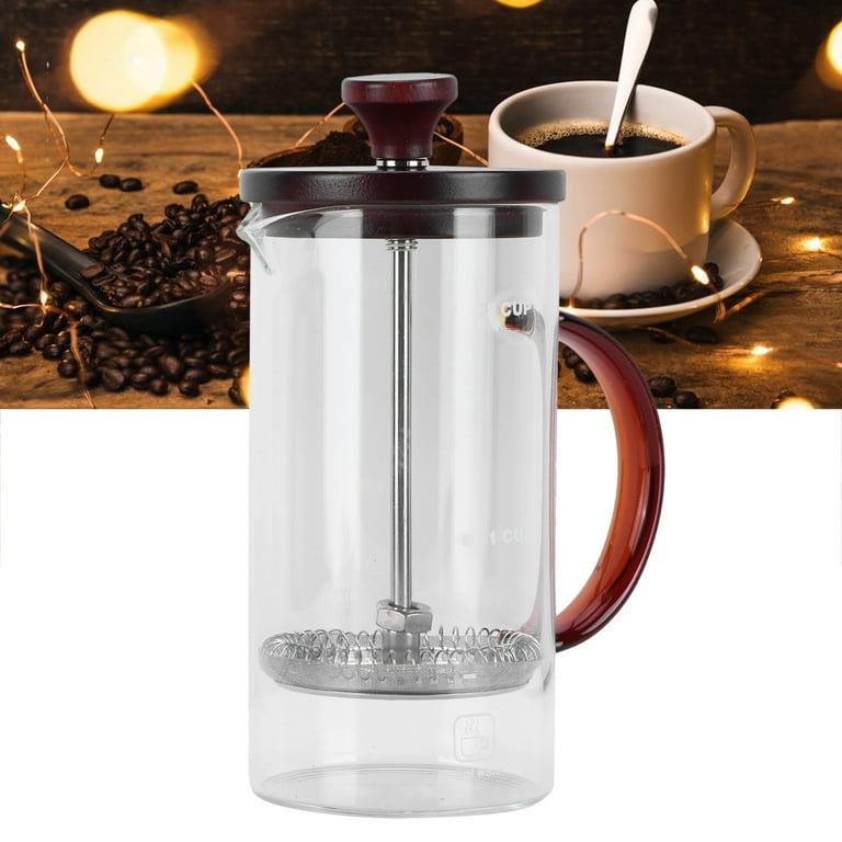 Rainbean Mini French Press for 12oz Small French Press Coffee Single-Serve  Maker with 4 Level Filtration System Food Grade Aluminium, Borosilicate  Glass 