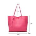 thumbnail image 2 of Women PU Leather Tote Bag Tassels Leather Shoulder Handbags Fashion Ladies Purses Satchel Messenger Bag for Woman Work (Rose Red), 2 of 2
