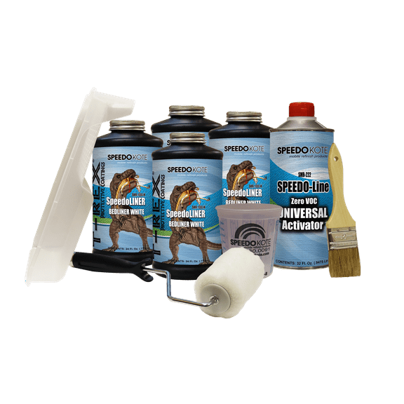 SMR-1000WROLL-K4 T-Rex White Roll On Truck Bed Liner, 2K Urethane, 4 quart kit