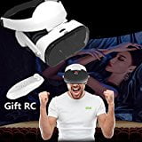 Virtual Reality Headset_ 3D VR Glasses with 3D Headphones Gift Remote for Android_IOS_ VR Headset for Samsung