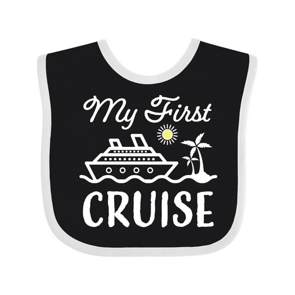 Inktastic My First Cruise with Cruise Ship and Palm Trees Boys or Girls Baby Bib