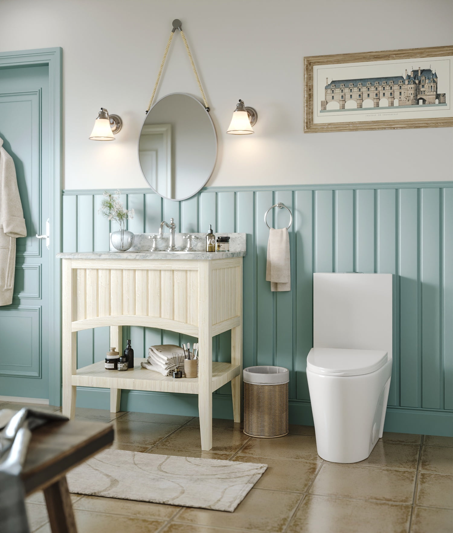 Ace 1.6 GPF Dual-Flush Toilet Modern Elongated One-Piece Toilet for Floor Mounted Glazed Surface (Seat Included) DV-1F52102R