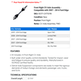 thumbnail image 2 of Front Right CV Axle Assembly - Compatible with 2007 - 2014 Ford Edge 2008 2009 2010 2011 2012 2013, 2 of 2
