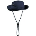 thumbnail image 5 of Wide Brim Hiking Fishing Safari Boonie Bucket Hats 100% Cotton UV Sun Protection For Men Women Outdoor Activities L/XL Navy, 5 of 7