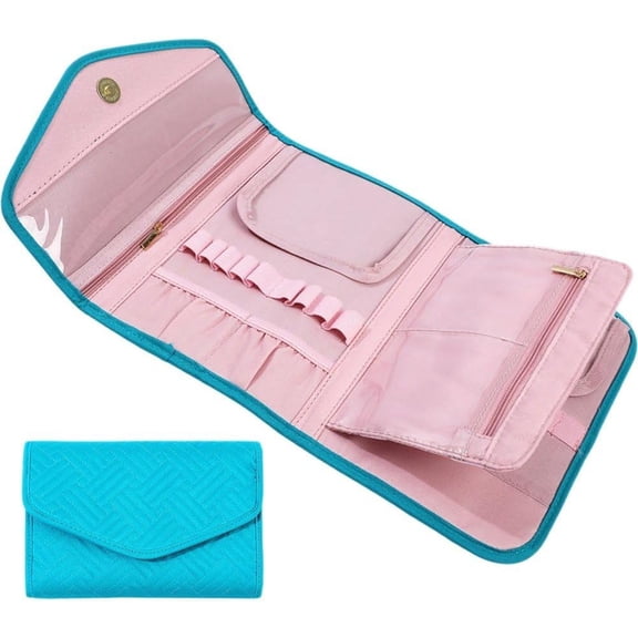 Crochet Hook Case with 6 Pockets for Knitting Supplies, Foldable Organizer, 8.5x6.5in