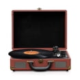 thumbnail image 2 of Pyle Bluetooth 3 Speed Briefcase Style Record Player with Vinyl to MP3, Brown, 2 of 5