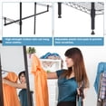 thumbnail image 2 of Hanging Closet Organizer And Storage Heavy Duty Clothes Rack Sturdy 3 Rod Garment Rack Large With Wire Shelving Height Adjustable Commercial Grade Metal Clothes Stand Rack For Bedroom Cloakroom,Black, 2 of 7