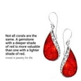 thumbnail image 4 of Coral Vintage Earrings for Women in 925 Sterling Silver - Dangling Drop Earrings Handmade Birthstone Boho Jewelry Birthday Christmas Gifts, 4 of 7