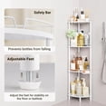 thumbnail image 4 of Corner Shower Caddy, 4-Tier Rustproof Stainless Steel Floor-Standing Organizer with Adjustable Feet, Soap Holder, and 2 Hooks, White, 4 of 18