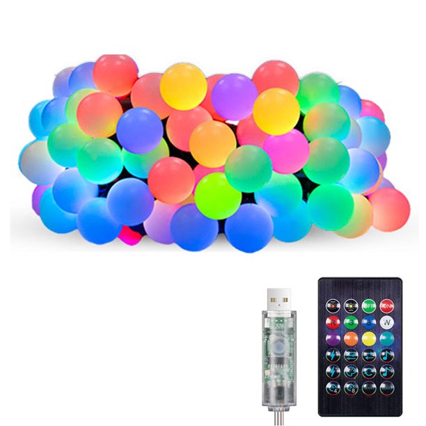 Bombilla Lámpara Bolas Cadena LED RGB Adorno Compatible Con Dientes para Fiesta en Casa Azul