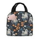 thumbnail image 1 of Easygdp Cute ghost in the flowers Bolsa Térmica Premium - Tela Oxford Impermeable, Gran Capacidad, Bolsillo Frontal, Unisex para Trabajo, Escuela, Actividades al Aire Libre y Picnics, 1 of 8