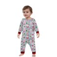 thumbnail image 2 of Onlypjs Matching Family Christmas Pajamas for Men, Women and Couples– Colorful Santa & Ornament Print Tops with Red Plaid Pants, 2 of 5