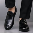 thumbnail image 5 of Mens Business Leather Loafers Formal Dress Casual Classic Comfort Wedding Office Breathable Oxford Shoes Black 7 US, 5 of 7