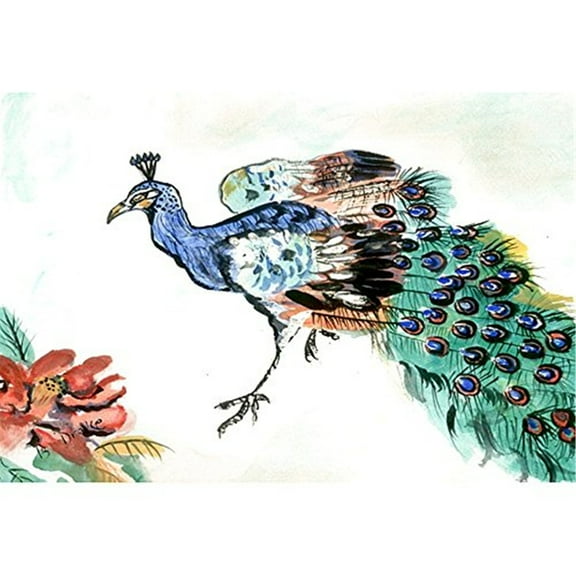 Betsy Drake DM924G 30 x 50 in. Betsys Peacock Door Mat