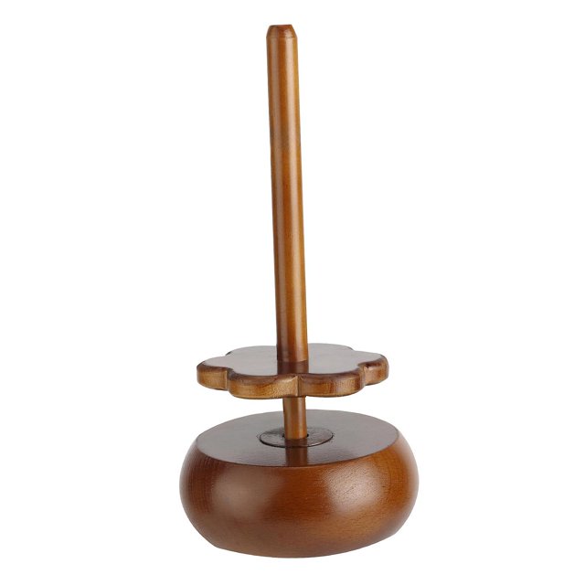 Portahilos de madera para hilar, portátil, resistente al desgaste, rotación suave, regalo para color nogal
