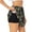 Black, variant on Cigar Print Women's Running Shorts with Liner 3 Zipper Pockets Elastic Workout Athletic Gym Yoga Shorts-