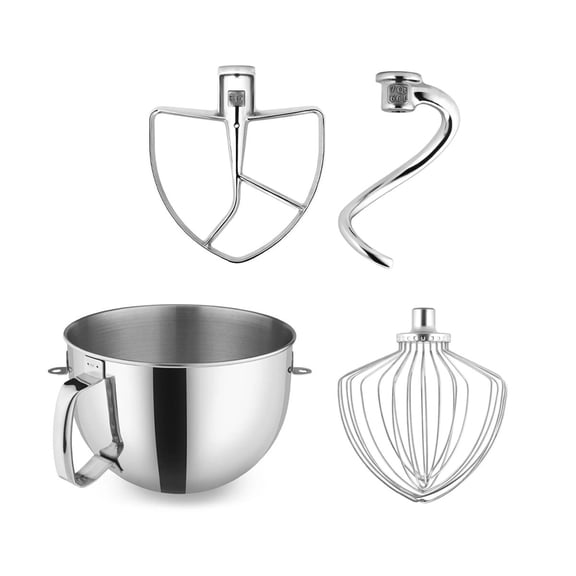 KitchenAid 7-Quart Stainless Steel Bowl   Stand Mixer Stainless Steel Accessory Pack | Fits 7-Quart KitchenAid Bowl-Lift Stand Mixers