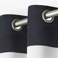 thumbnail image 5 of Exclusive Home Sateen Rugby Striped Kids Twill Woven Room Darkening Blackout Grommet Top Curtain Panel Pair, 52"x96", Navy, 5 of 5