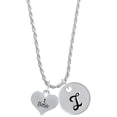 thumbnail image 1 of Delight Jewelry Silvertone I Base Heart Silvertone Script Initial Disc - I - Charm Necklace, 20"+3", 1 of 4