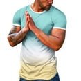 thumbnail image 1 of BOBOGOJP Mens Workout Shirts Plus Size Short-Sleeve Scoopneck Tee (Navy,L), 1 of 4